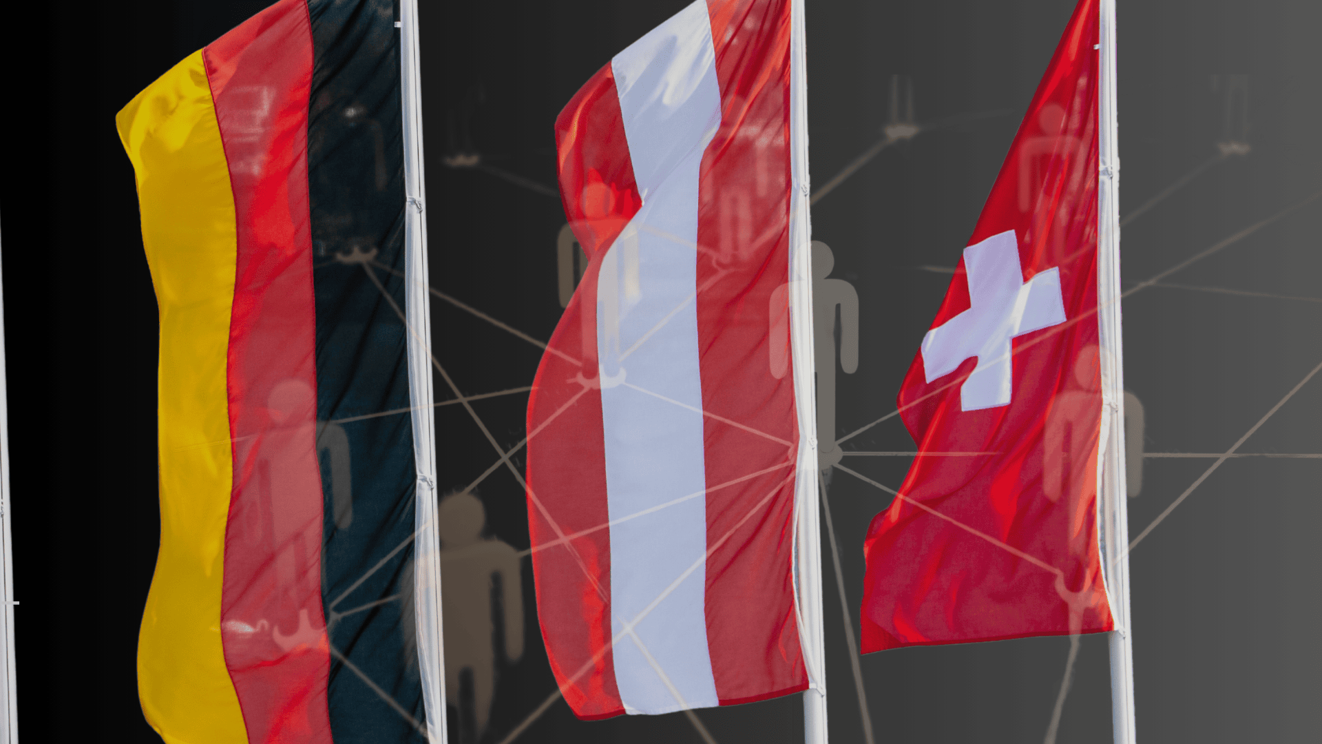 Flag of Germany, Flag of of Austria and Flag of Austria in one picture